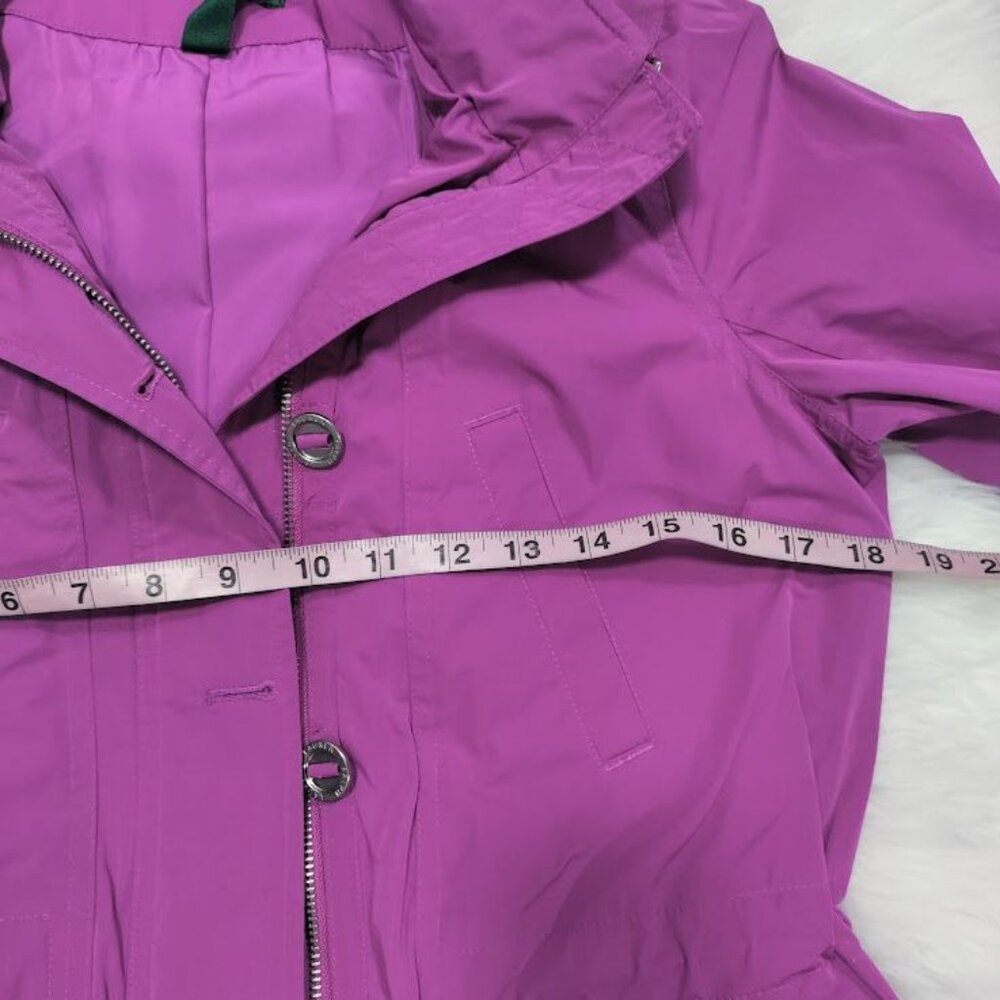Lauren Ralph Lauren Long Sleeve Twee Utility Hooded Raincoat Jacket Purple PS - Picture 11 of 14